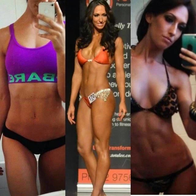 Three Women In Bikinis Display Their Impressive Fitness Results, Emphasizing The Effects Of Clenbuterol For Women Before And After.